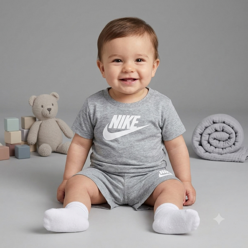 Nike club tee and short set DARK GREY HEATHER