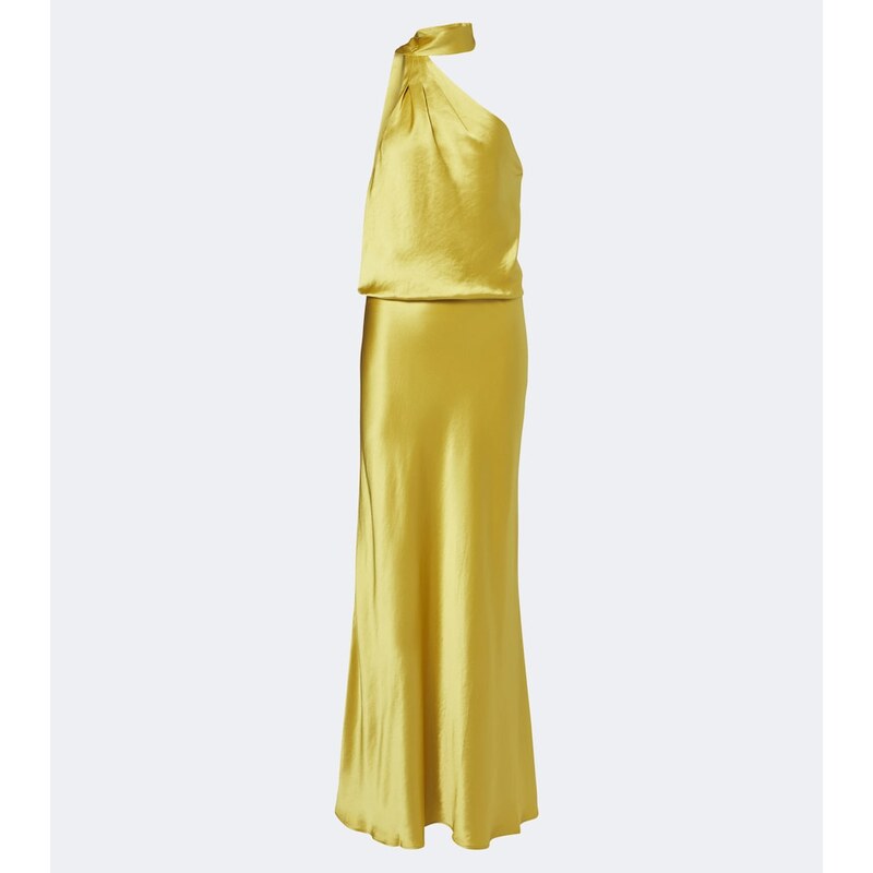 Staud Estelle one-shoulder satin maxi dress