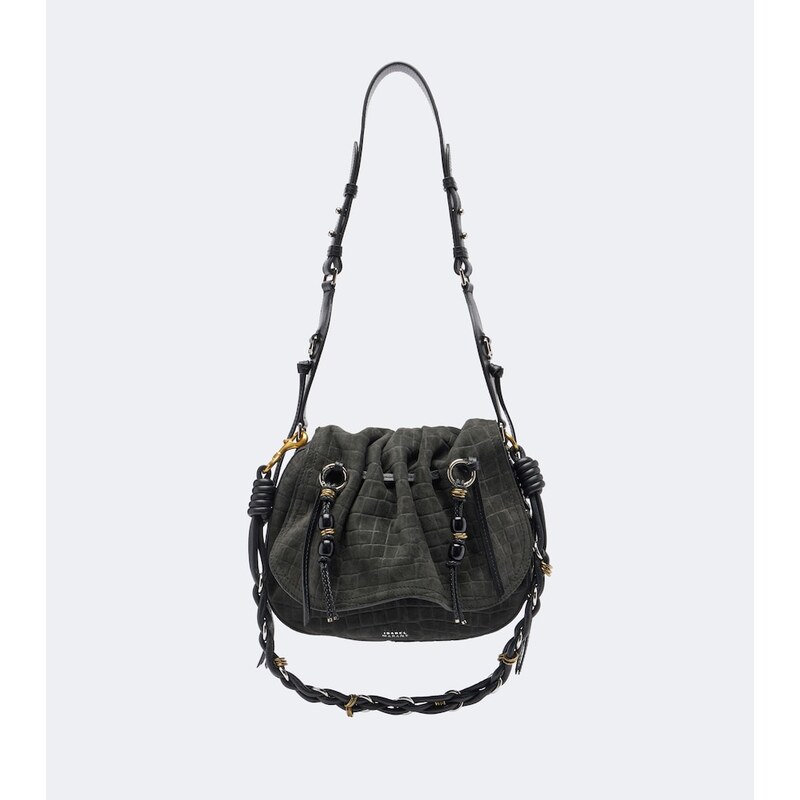 Isabel Marant Bolton Small croc-effect suede shoulder bag