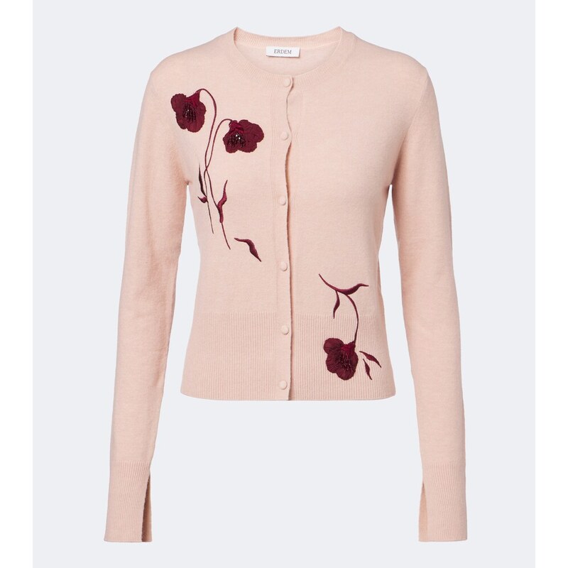 Erdem Floral-appliquÃ cardigan