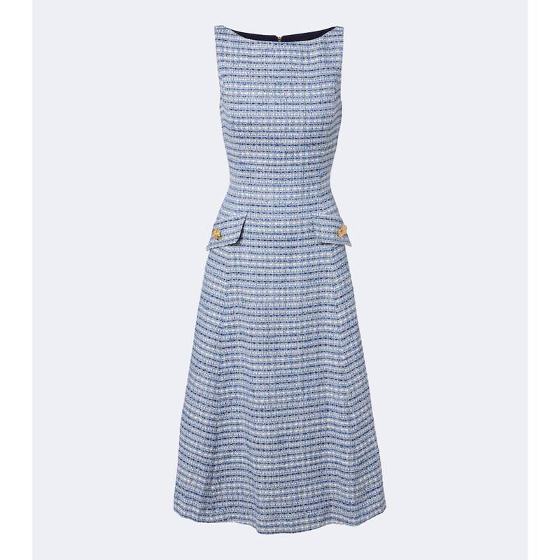 Carolina Herrera Cotton-blend tweed midi dress