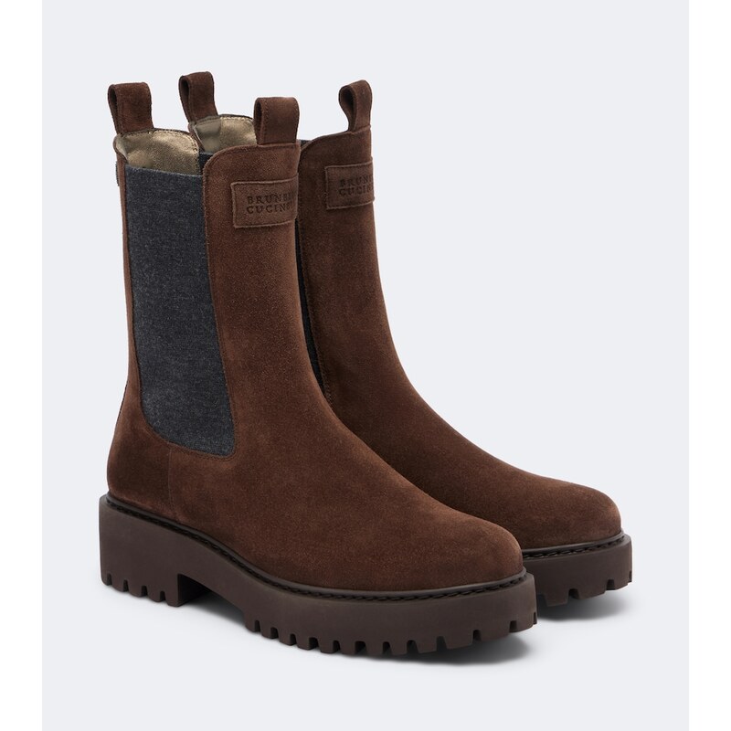 Brunello Cucinelli Monili suede Chelsea boots