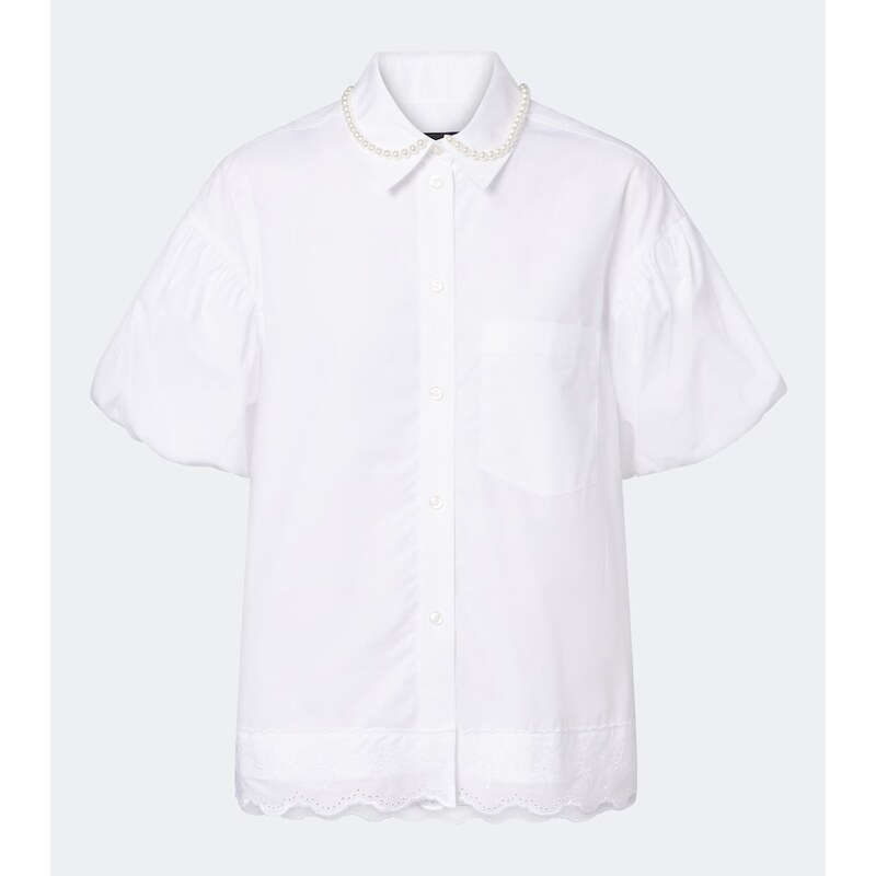 Simone Rocha Embellished scalloped cotton shirt