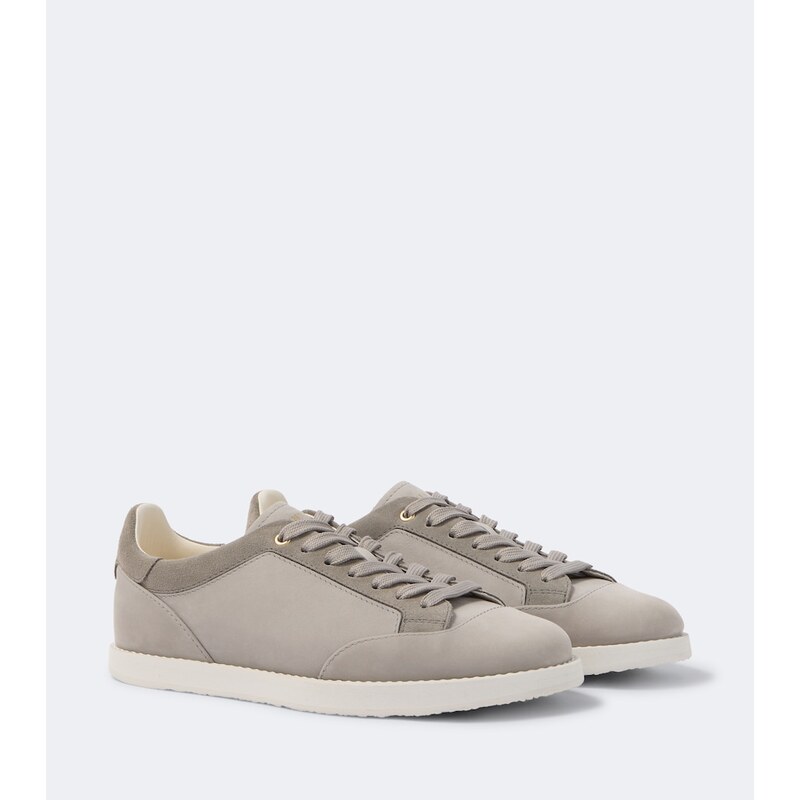 Brunello Cucinelli Suede-trimmed leather sneakers
