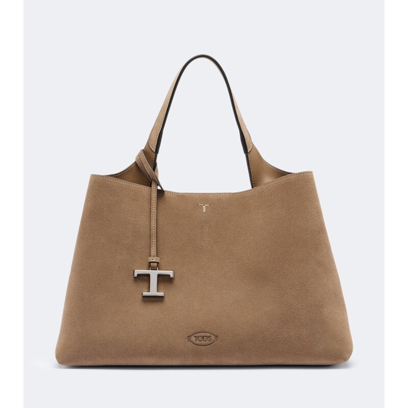 Tods Apa Medium suede top-handle bag