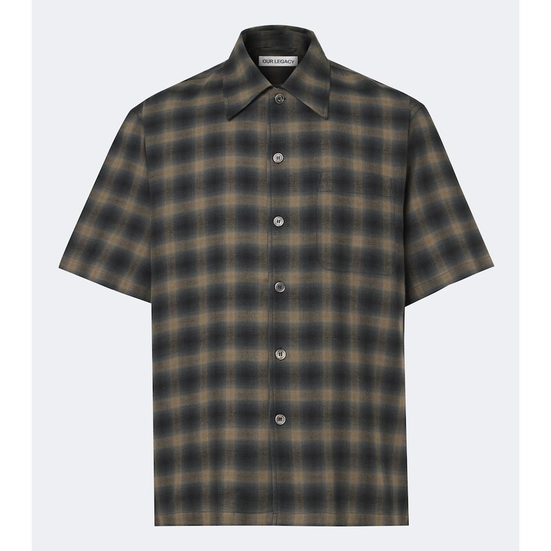 Our Legacy Every checked cotton and wool shirt