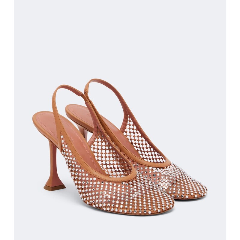 Amina Muaddi Dolly crystal embellished slingback pumps