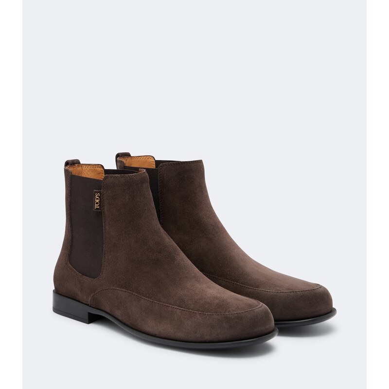 Tods Suede Chelsea boty pro ženy v barvě palissandro