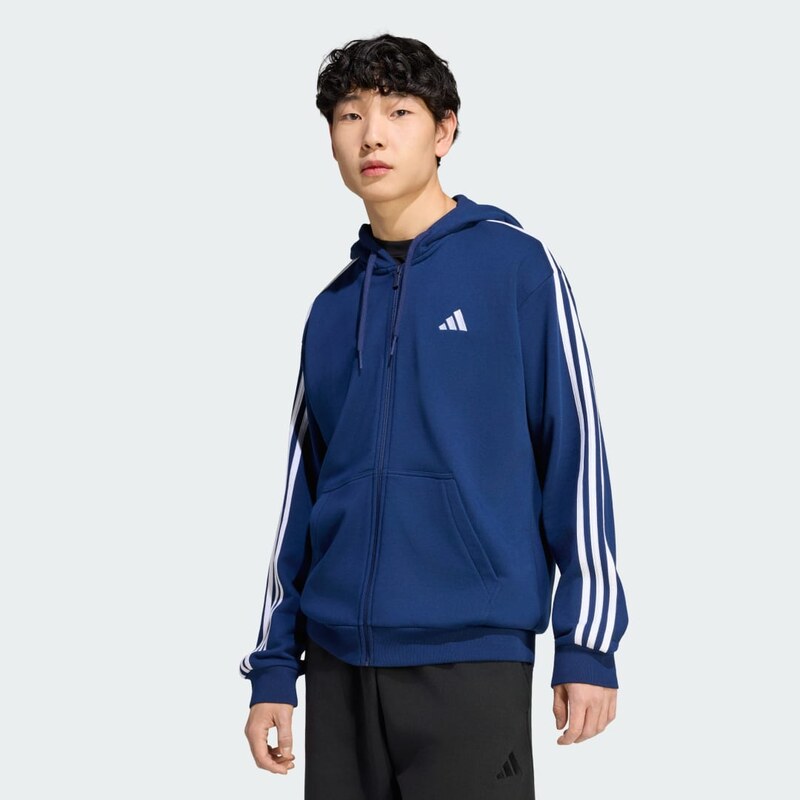 Adidas Mikina s kapucí a zipem po celé délce Essentials 3