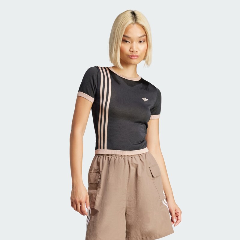 Adidas Tričko Knitted 3-Stripes Short