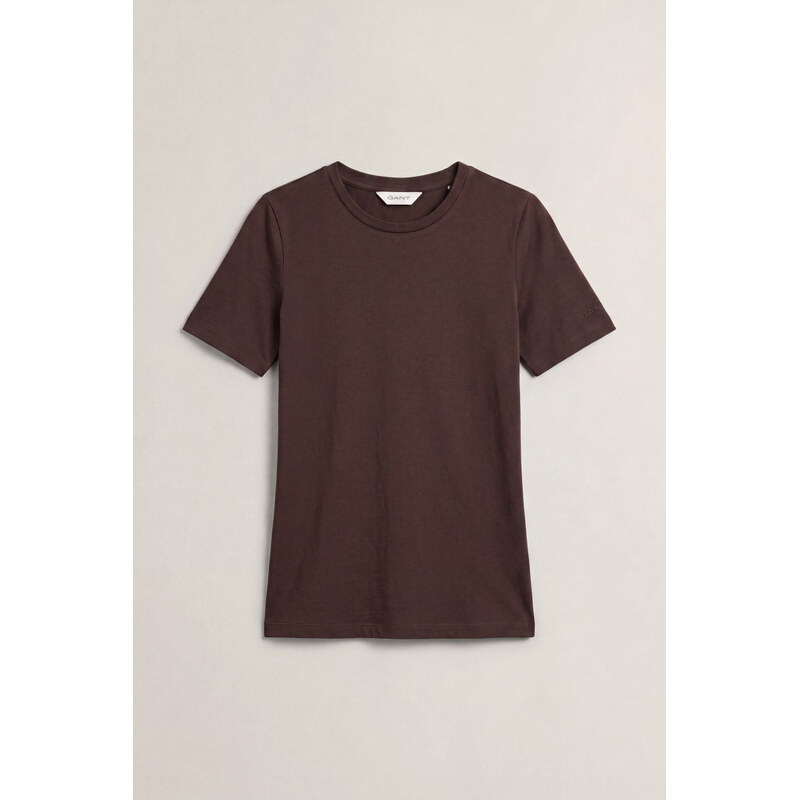TRIČKO GANT LIGHT COTTON SS T-SHIRT DEEP BROWN