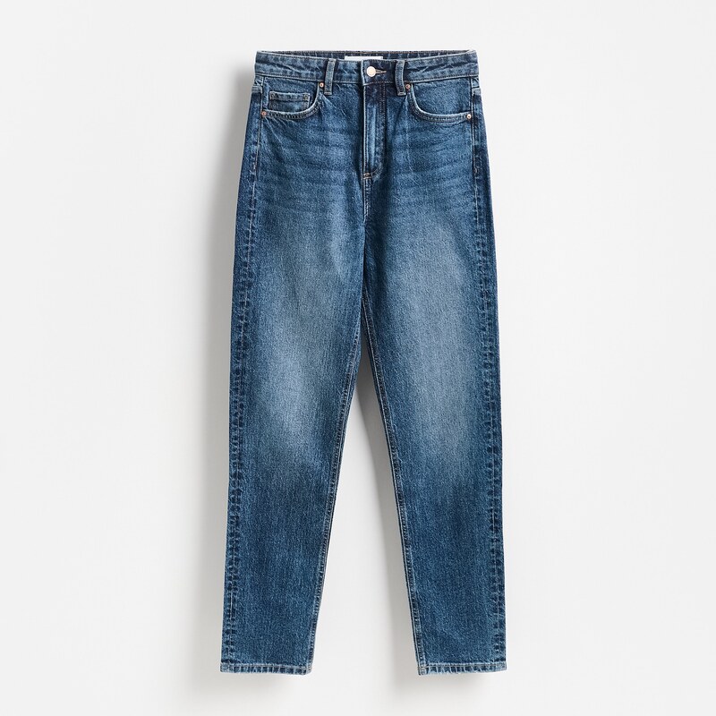 Reserved - LADIES` JEANS TROUSERS - tmavomodrá