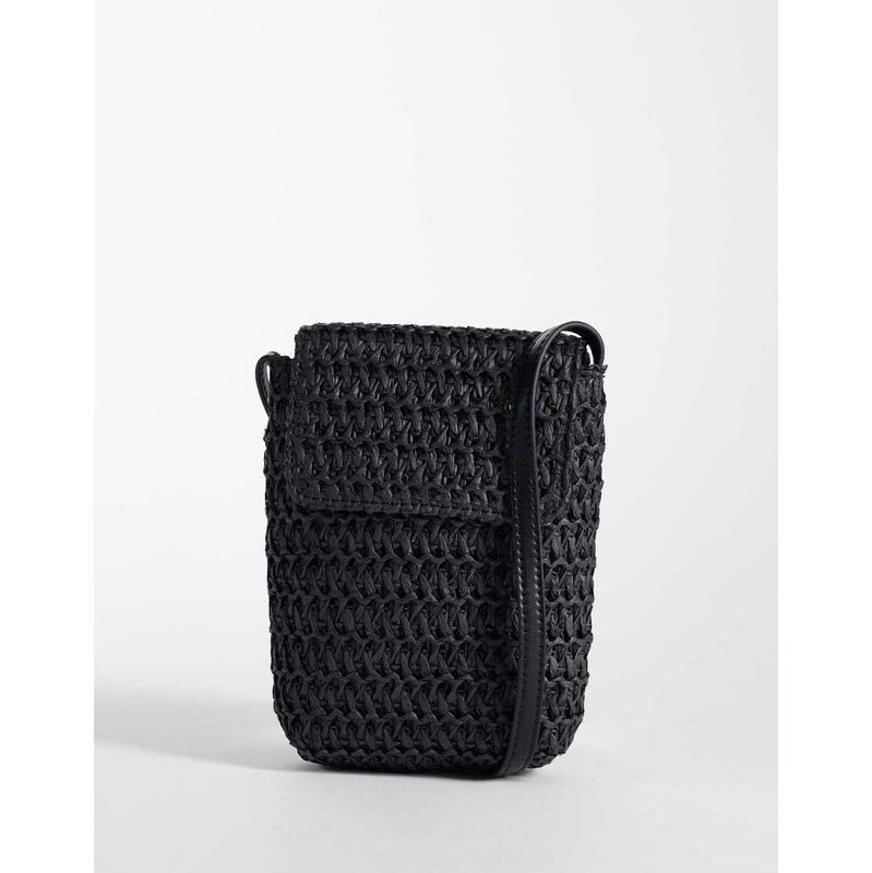 ASOS DESIGN knitted crossbody bag in black