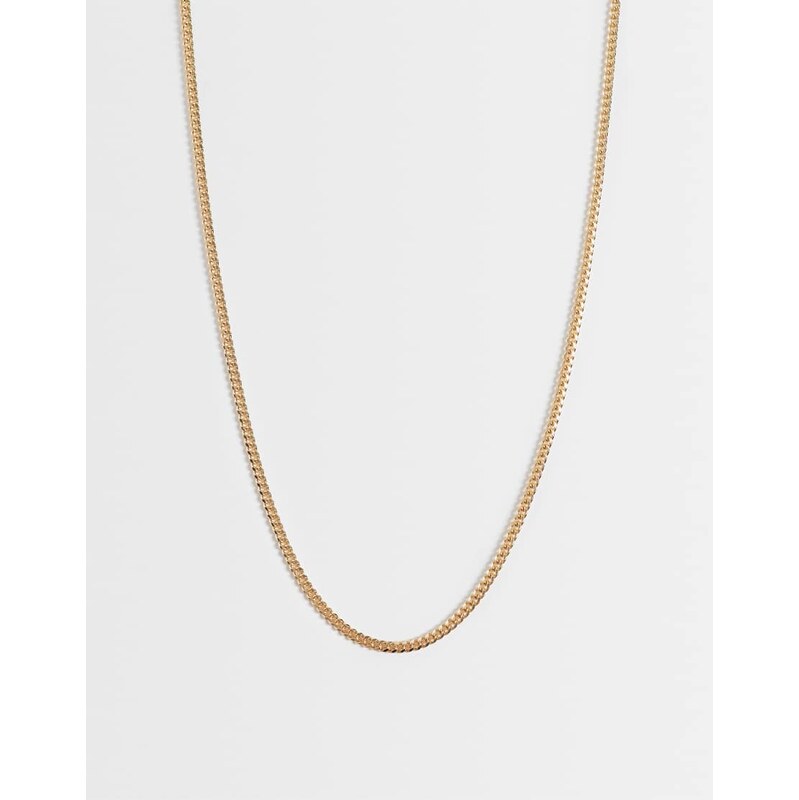 ASOS DESIGN short slim 3mm neck chain in gold