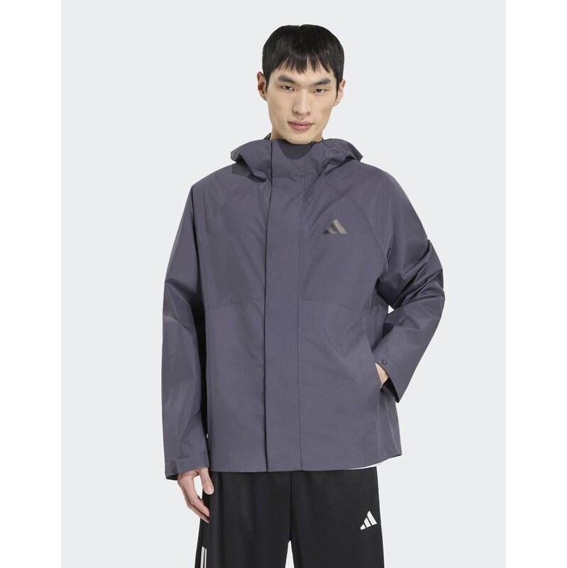 adidas performance Essentials rain jacket in aurora onix-Black