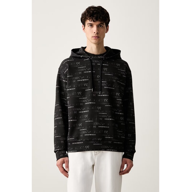 Emporio Armani mikina s kapucí pánská s bavlnou