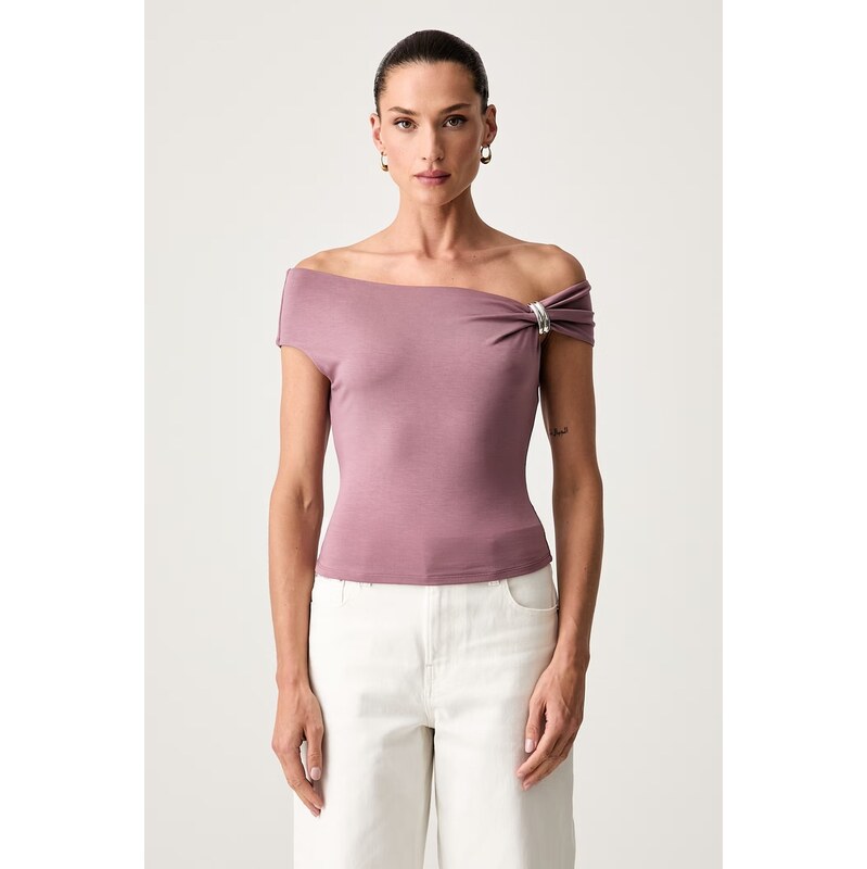 Guess crop top dámský z lyocellu