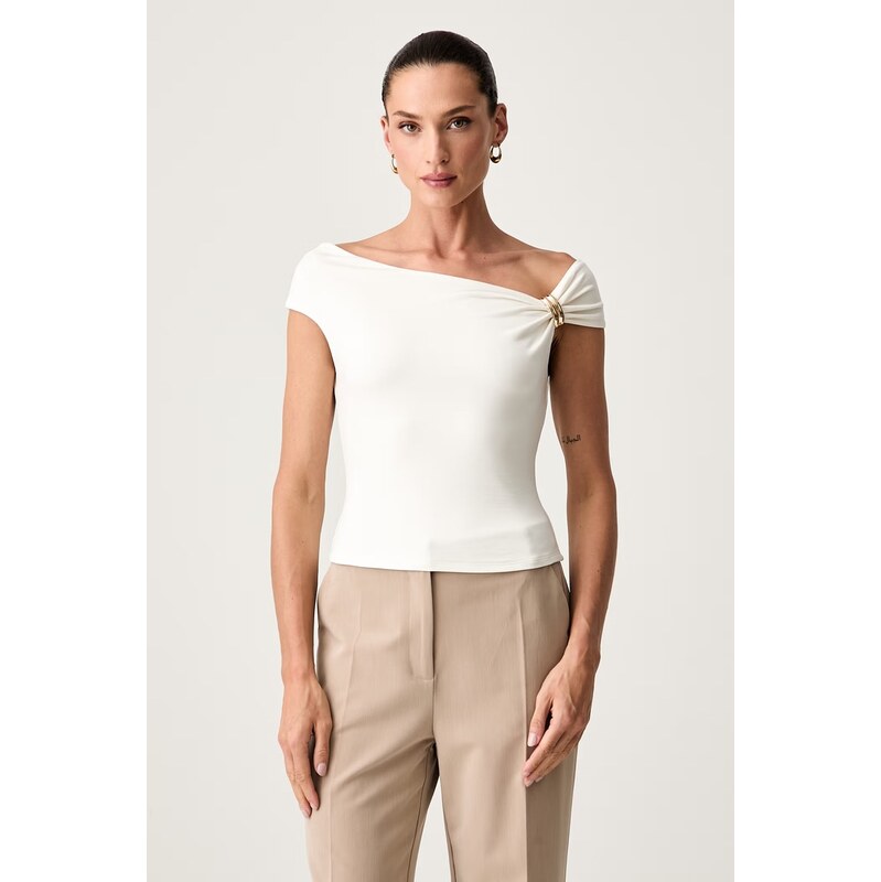 Guess crop top dámský z lyocellu