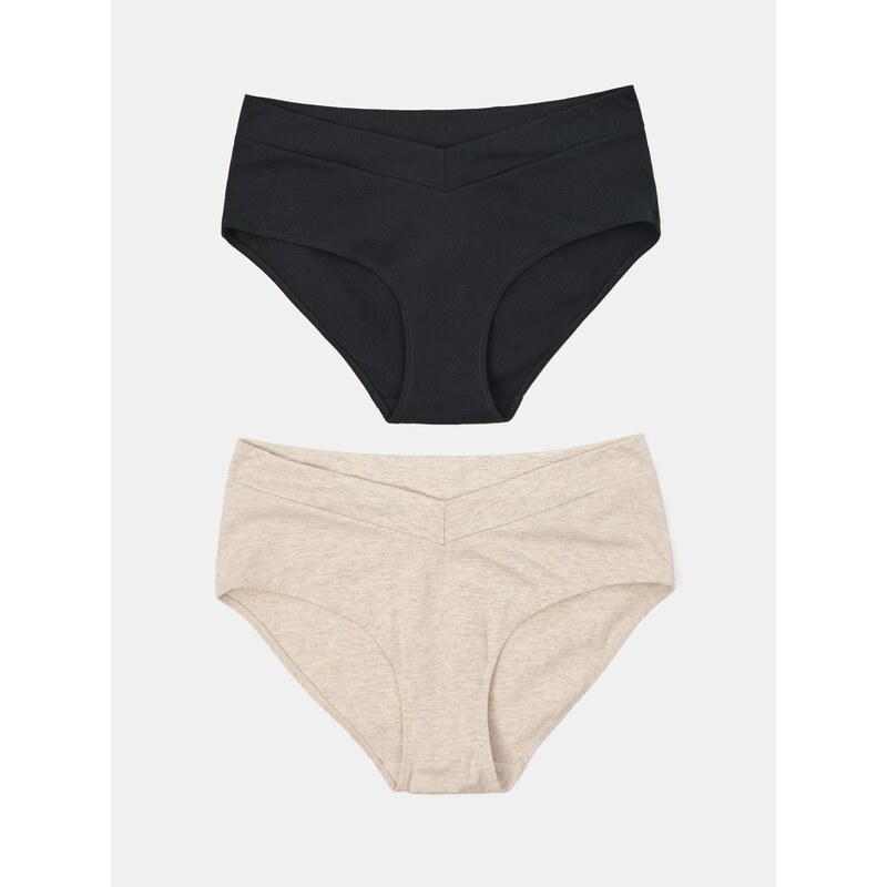 Sinsay - Hipster kalhotky s vysokým pasem z bavlny 2 pack -