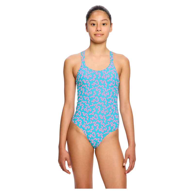Dívčí menstruační plavky Modibodi Splice One Piece Super Wavy
