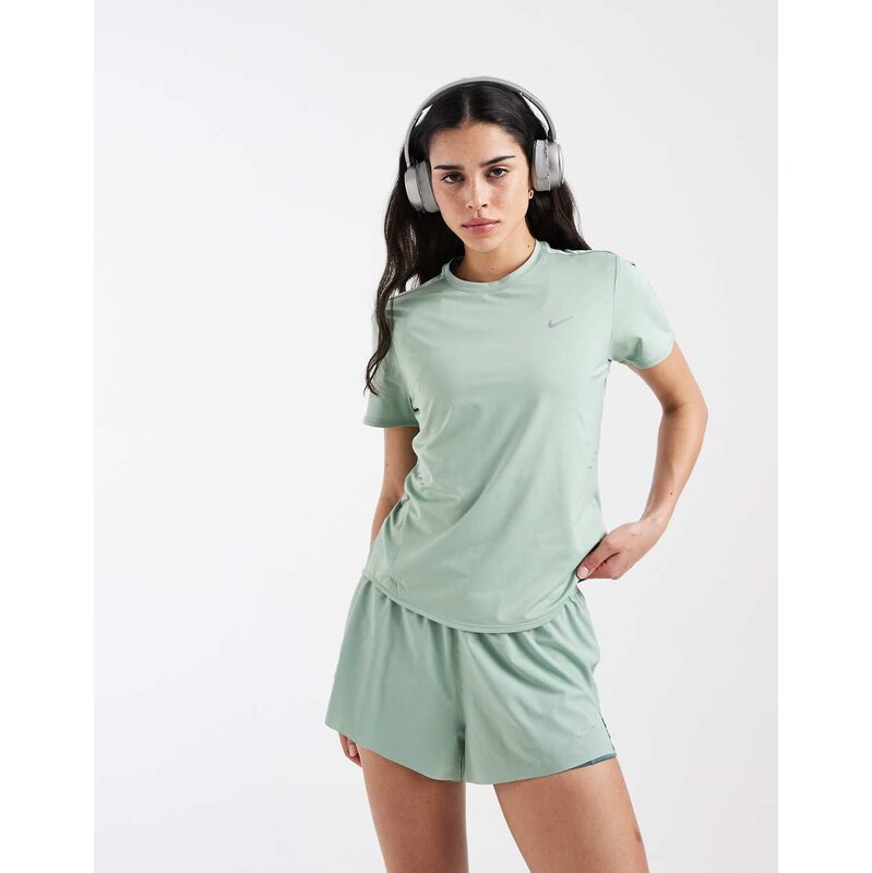 Nike Running Swift Dri-FIT mid rise 2 in 1 shorts in green