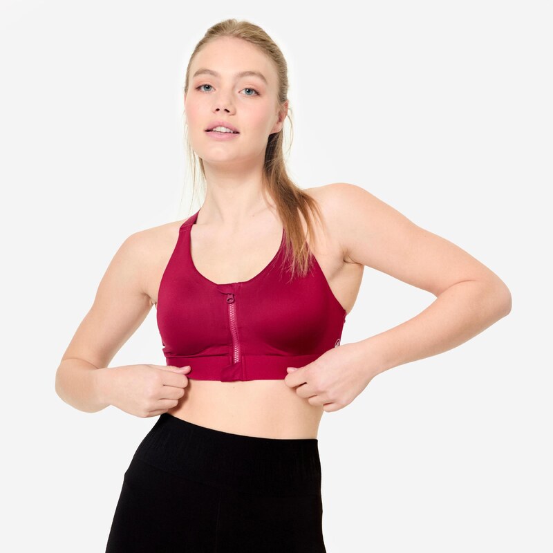 DECATHLON Dámská fitness podprsenka na zip silné zpevnění