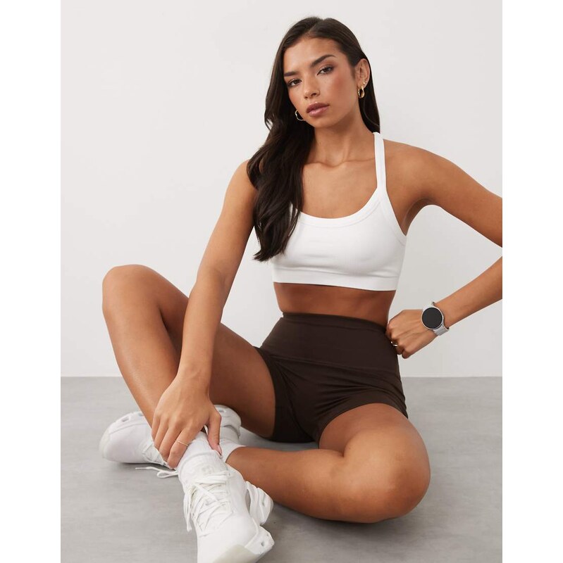 4505 seamless baby rib racer back sports bra with adjustable