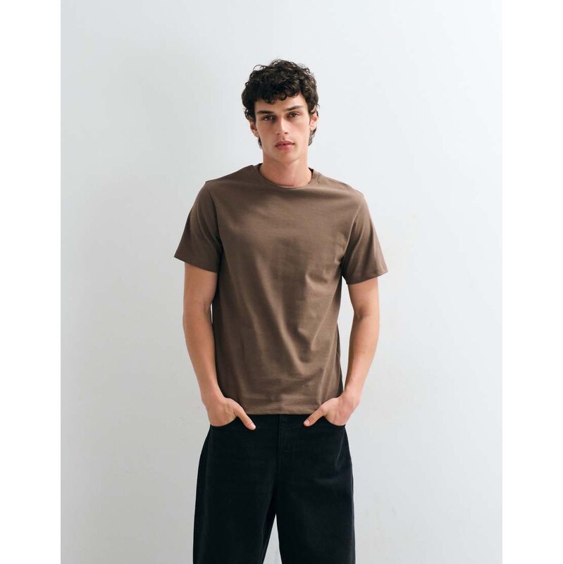 ASOS DESIGN heavyweight regular fit t-shirt in brown