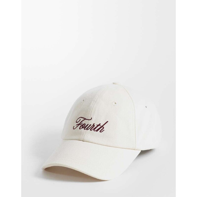 4th & Reckless Fourth embroidered logo cap in cream-White