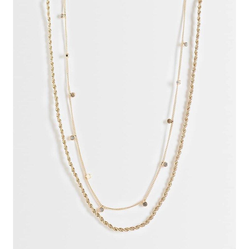 ASOS Curve ASOS DESIGN Curve pack of 2 necklace with twisted