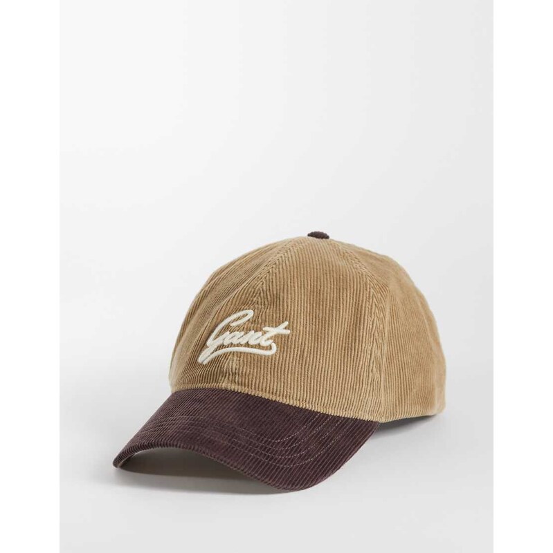 Gant contrast colour cord cap in brown