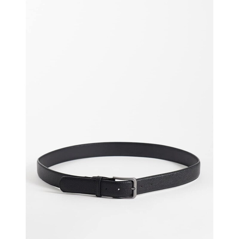 Jack & Jones leather belt in black