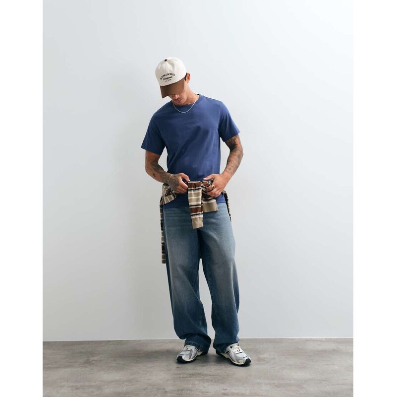 Weekday boxy fit t-shirt in navy