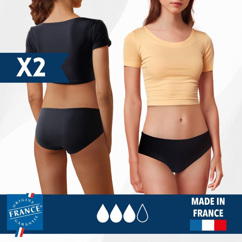 PLIM UNDERWEAR Dívčí menstruační plavky - Vysoká absorpce, 2 ks