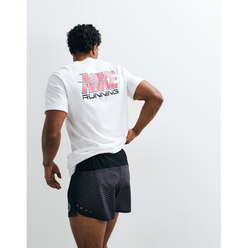 Nike Running Stride Dri-FIT back print t-shirt in white