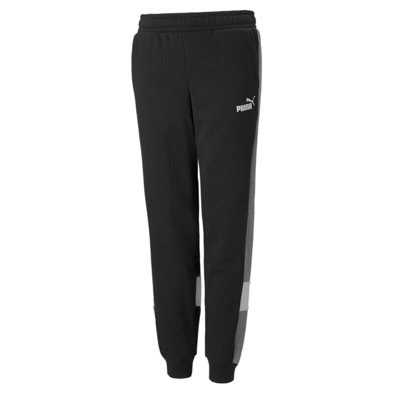 PUMA Dětské tepláky Bottoms Puma Essentials+ Colorblock Černý