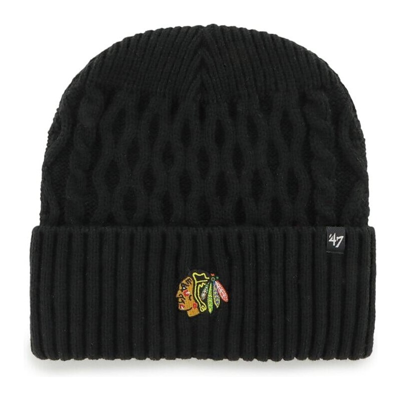 47 BRAND Pletená zimní čepice NHL Chicago Blackhawks Drumcliffe