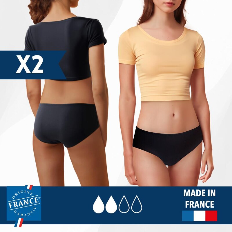 PLIM UNDERWEAR Dívčí menstruační plavky - Střední absorpce, 2 ks