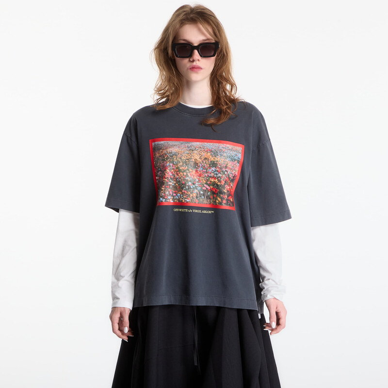 Tričko Off-White Flowers Field Skate Tee UNISEX Fade Out Black