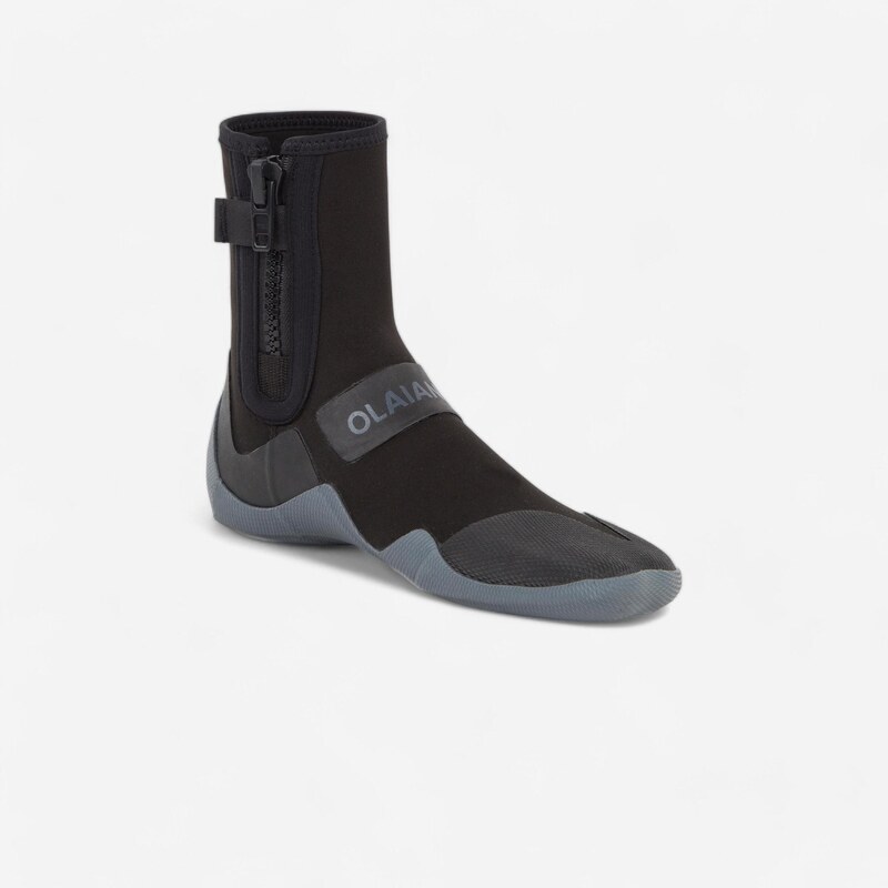 DECATHLON Boty na surf se zipem 500 neopren 3 mm černo-šedé