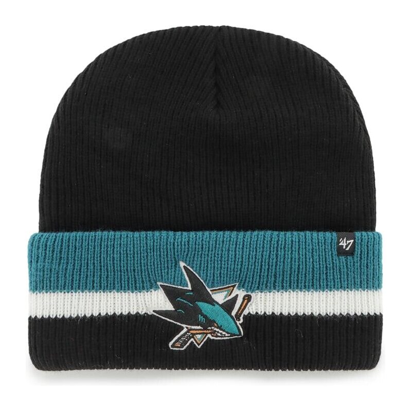 47 BRAND Pletená zimní čepice NHL San Jose Sharks Split Cuff 47