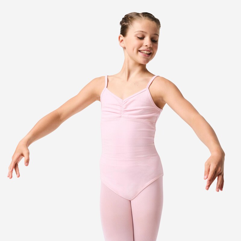 DOMYOS Dívčí baletní dres s tenkými ramínky