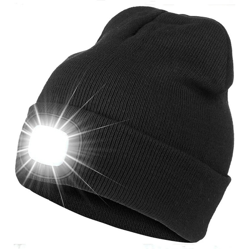 SPORTENZIA Unisex čepice s led světlem dobíjecí usb