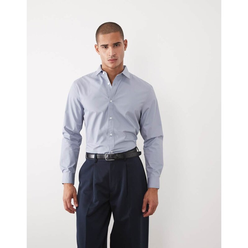 ASOS DESIGN regular smart shirt in light blue