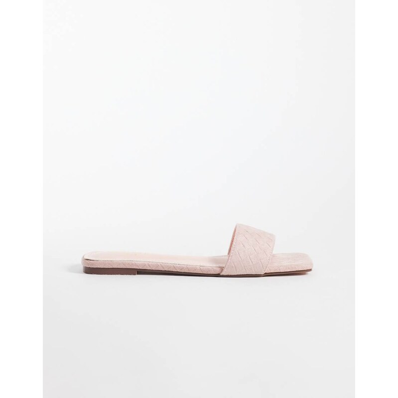 SIMMI Shoes Simmi London Anika embossed slip on flat sandals in