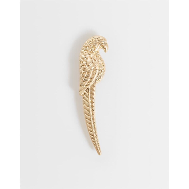 ASOS DESIGN Parrot brooch in gold tone