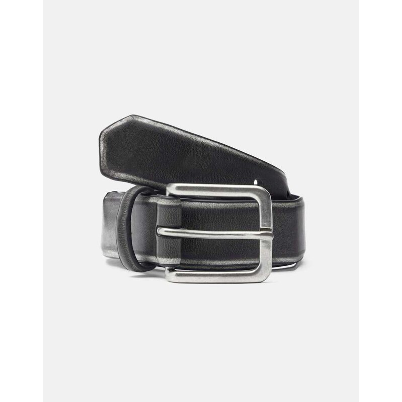 Pull&Bear Stwd distressed-effect belt in black