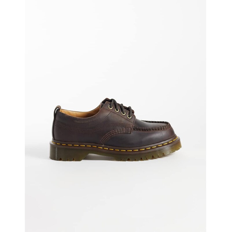 Dr Martens Unisex Lowell 4 eye shoes in dark brown crazy horse