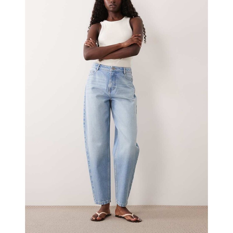 Nobodys Child Putney barrel leg jeans in light blue wash