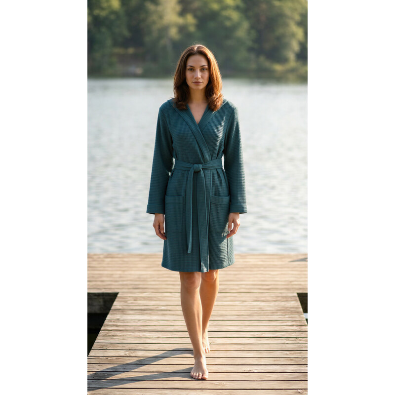 Dámský župan s kapucí Teal model 22264694 - Vestis